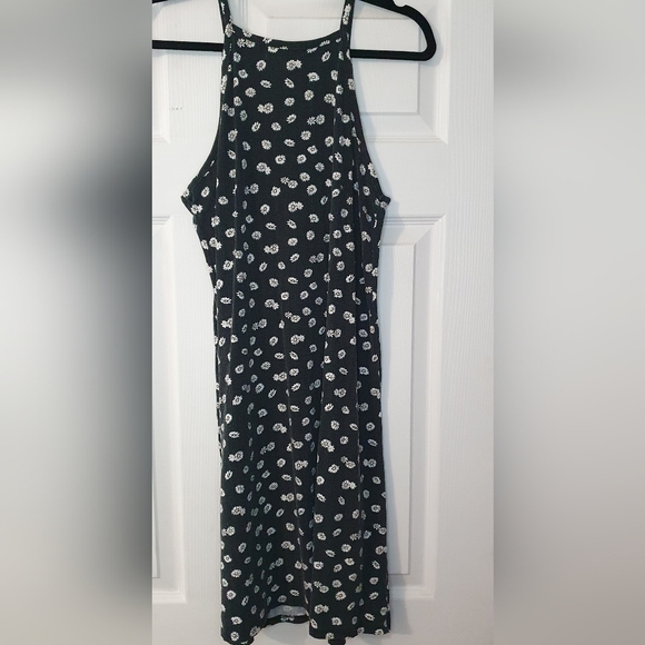 Pink Rose Dress Daisy print A-line pullover Spaghetti strap Women's Size L - Picture 6 of 9